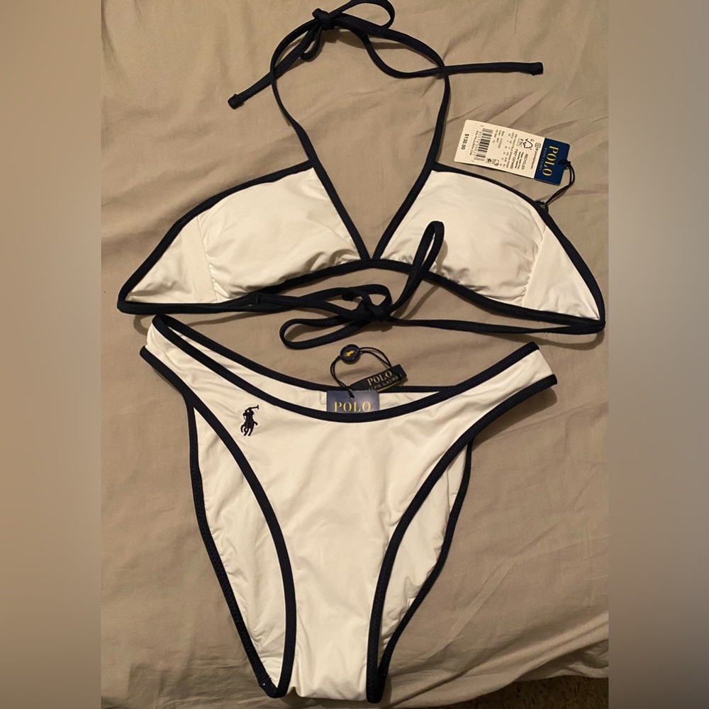 Polo Ralph Lauren White and Black Bikini Set